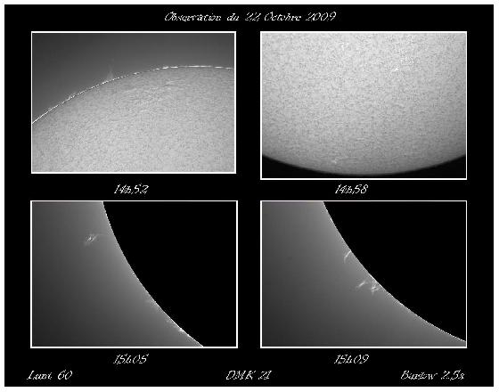 Observation Solaire du 22 Octobre