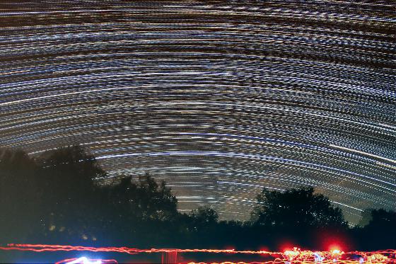 Filés d'étoiles plein Est