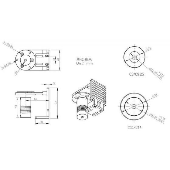  Platine d'adaptation EAF ZWO pour Celestron C8 / C9,25 NEUVE