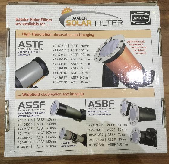 BAADER Filtre solaire AstroSolar ASTF 100 mm