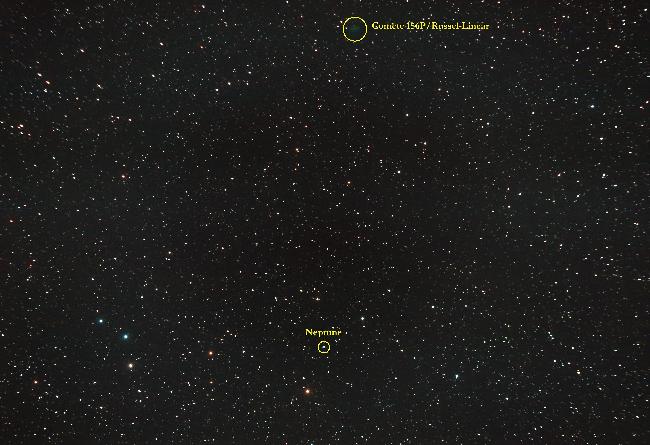 Comète 156P/Russel-Linear (étoiles) annotée