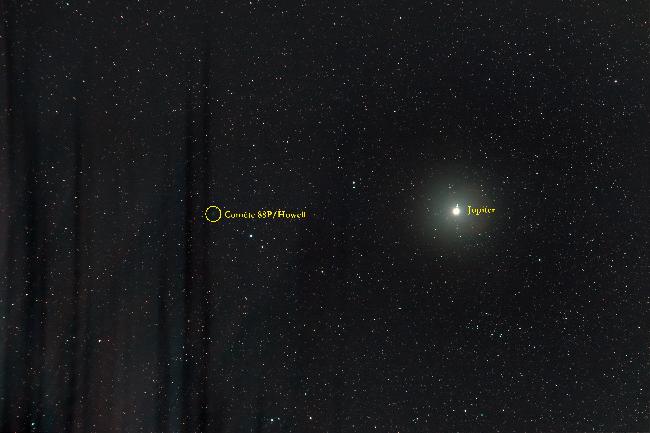 Comète 88P/Howell GC (comète + étoiles) annotée