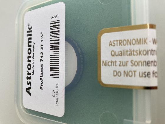 ZWO ASI 462 MC + astronomik proplanet 742