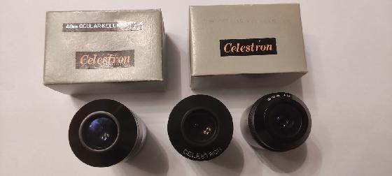 Occulaires vintage Celestron et Perl royal