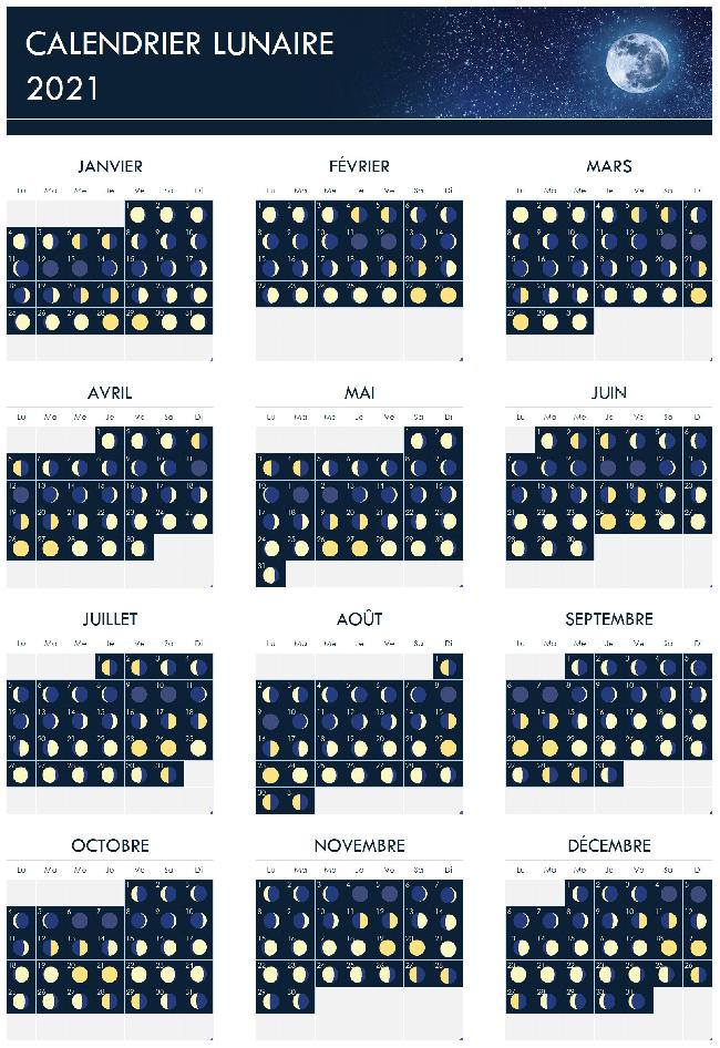 Calendrier lunaire 2021