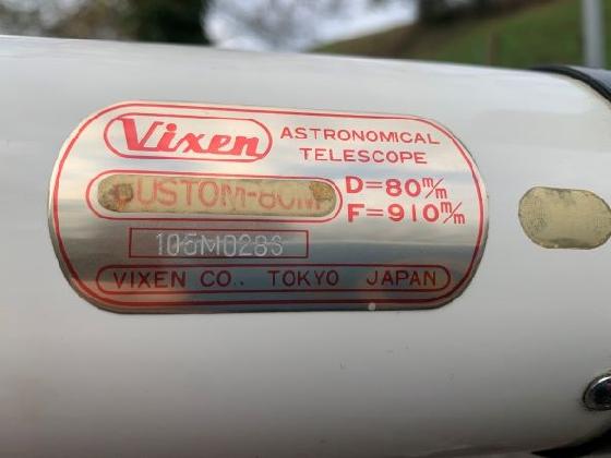 VIXEN-80M-CUSTOM-Made-in-Japan + AltAZ