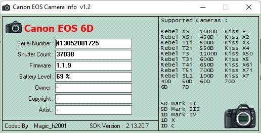 Canon 6D défiltré partiel