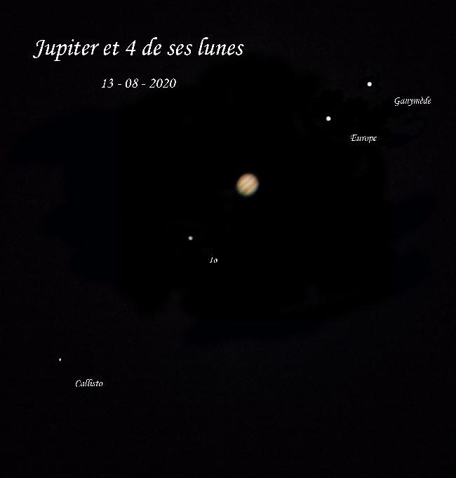 Jupiter et 4 lunes