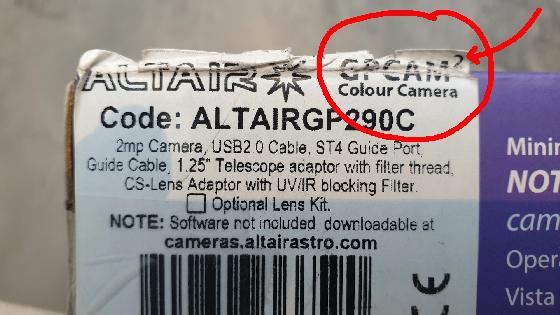 Caméra Altair 290C GPCam2 