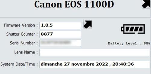 Canon 1100D défiltré/refiltré Baader