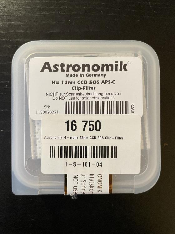 Filtre Astronomik Ha 12nm Canon APS-C