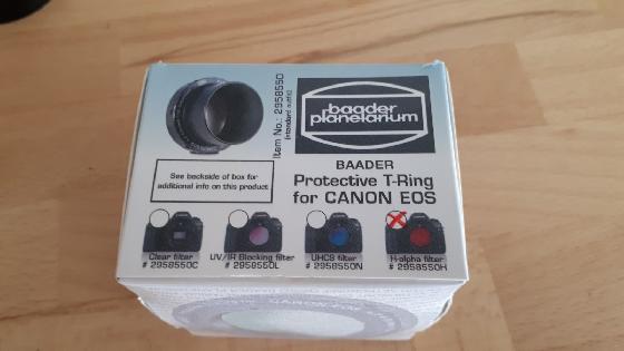 Bague EOS Baader + filtre Ha 7nm