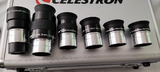 valise celestron: oculaires, filtres et barlow 2x 31.8mm