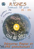  EXPOSITION ET OBSERVATION AUTOUR DU SOLEIL A ROGNES 13840 LE SAMEDI 18/06/16 