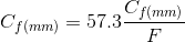 gif.latex?\bg_white%20\begin{align}%20C_f_{(mm)}%20&=%200.022%20(\frac{F}{D})^3%20\notag%20\\%20C_f_{(^{\circ})}%20&=%2057.3%20\frac{C_f_{(mm)}}{F}%20\notag%20\end{align}